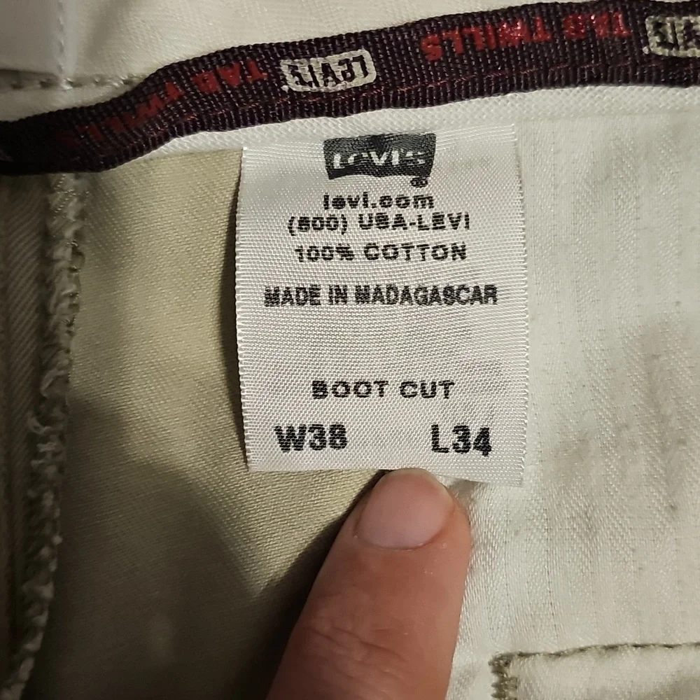Mens LEVIS TAB TWILLS, Low Boot Out! 38x34